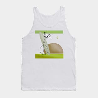 Flower in vase line art Tank Top